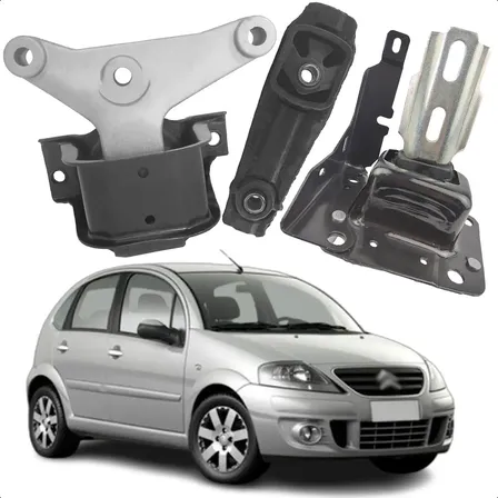 Kit 3 Coxim Calço Motor Câmbio C3 1.4 2002 Até 2012
