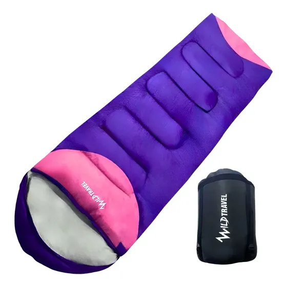 Saco De Dormir Extremo Wild Travel -15° +10° Camping 1800g Color Morado