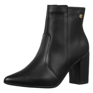 Bota Bico Fino Coturno Feminino Cano Curto Salto ConfortĂĄvel Bota Bico Fino Coturno Feminino Cano Curto Salto ConfortĂĄvel