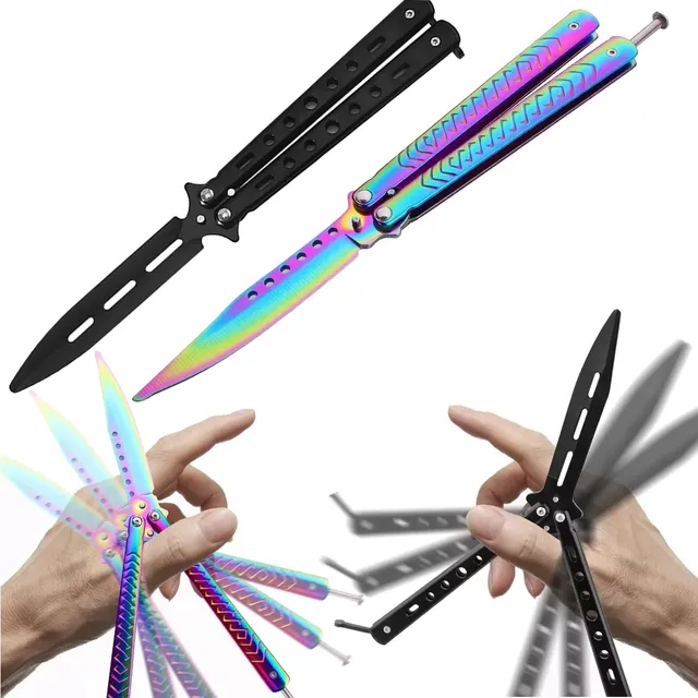 2pcs Cuchillo Navaja Tactica Mariposa Entrenamiento Colorido