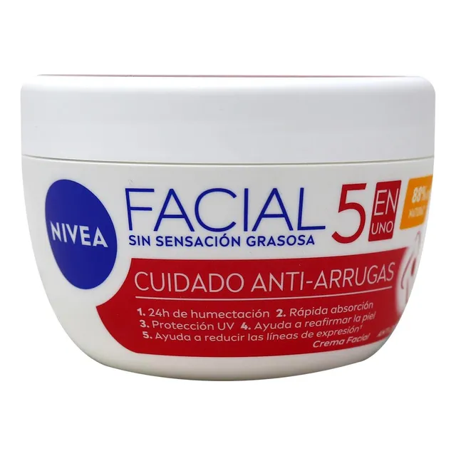 Nivea Facial 5en1 Cuidado Anti-arrugas Crema Tarro 200 Ml.