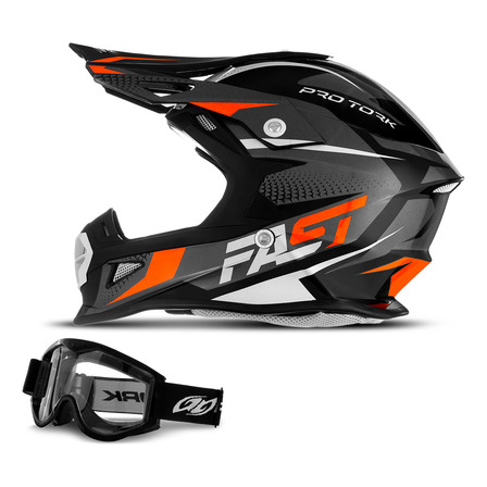 Capacete Trilha Motocross Off Road Fast Tech + Oculos 788 Nf Capacete Trilha Motocross Off Road Fast Tech + Oculos 788 Nf