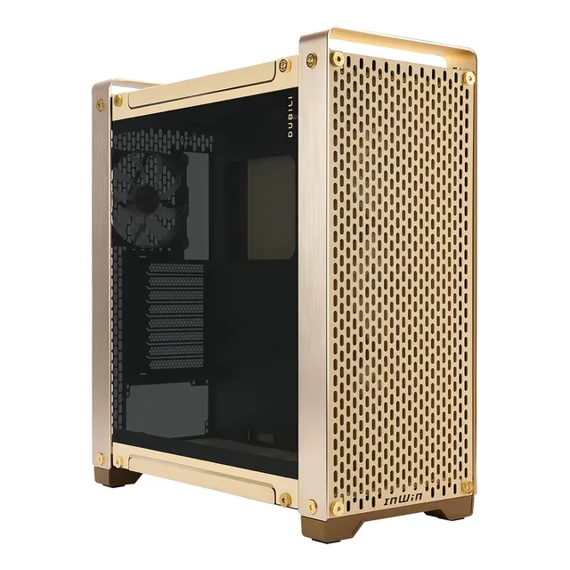 Gabinete Gamer In Win Dubili Gold E-atx 4 Fan Usb-c Dorado