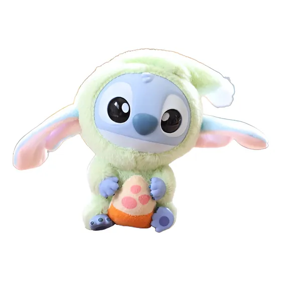 Stitch Labubu Disney Surpresa Chaveiro Warmie Verde-claro Pizza