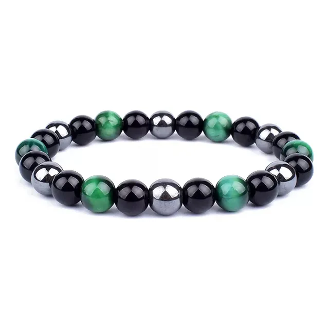 Pulsera Protección Turmalina Hematite Ojo De Tigre Verde