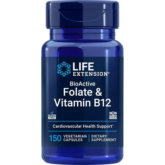 Folate Y Vitamina B12 150ct, Life Extension