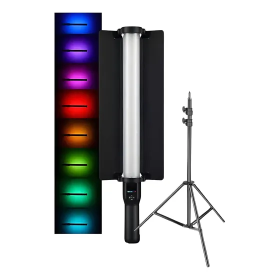 Barra De Luz Rgb Iluminacion Fotos Portatil Con Trípode Estructura Negro | Cuotas sin interés