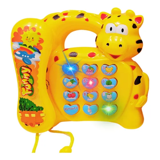 Telefone Brinquedo Infantil Musical Girafa Luz Som Educativo Cor Colorido
