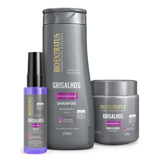 Grisalhos Bio Extratus Brilho Prateado Vegano (sh/más/sérum)