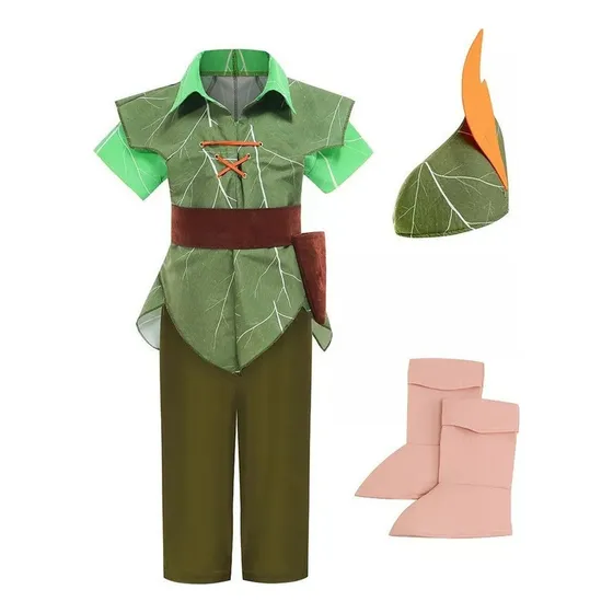 Disfraz De Elfo Verde Navideño De Peter Pa Para Niños