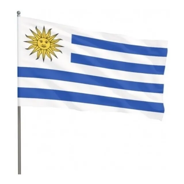 Bandera De Palo De Uruguay 30 X 45 Cm Banderin