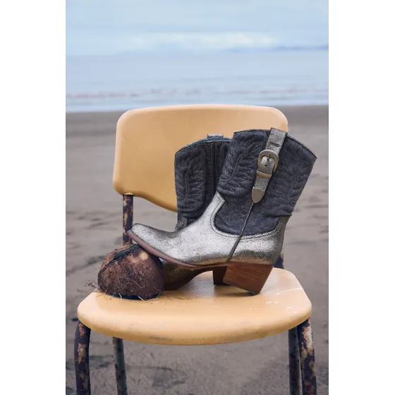 Vélez Botas Texanas Acrux De Cuero Folia Para Mujer Chapetas