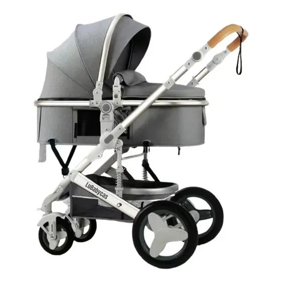 Coche Cuna Moisés Con Accesorios Lubabycas Gris Gris