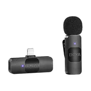Boya BY-V1 Microfono de Solapa Inalambrico para iPhone 14-7 Microfono lavalier Microfono podcast Microfonos Inalambricos Profesionales Color Negro