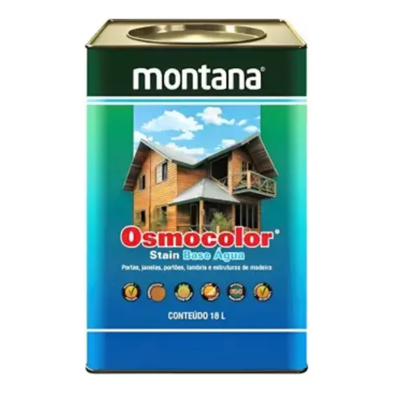 Osmocolor Stain Madeira Base Agua Transparente 18l Montana Acabamento Acetinado