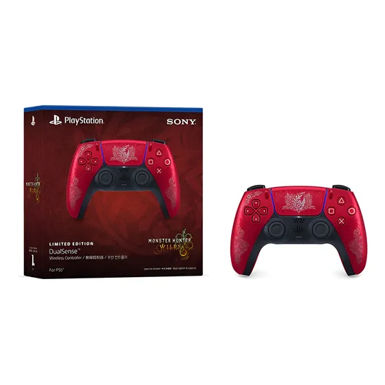 Mando Playstation 5 Dualsense Monster Hunter Wilds Color Rojo