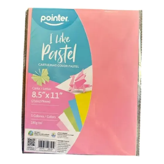 Cartulinas De Colores Pasteles Surtidos Marca Pointer