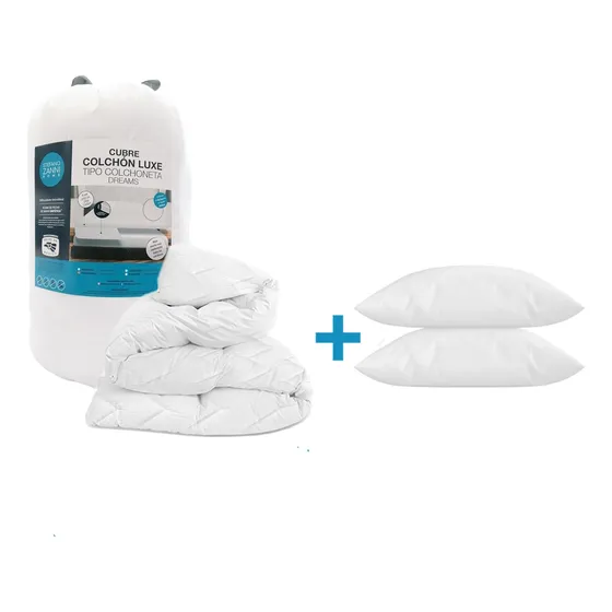 Cubre Colchón King Size Extra Confort + Almohadas De Regalo
