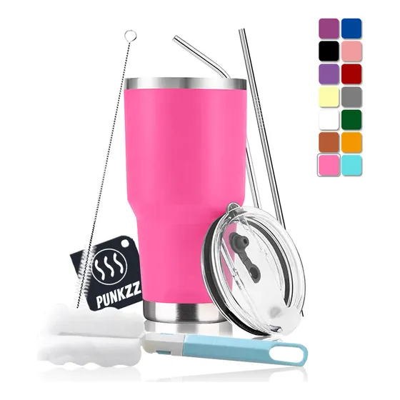 Vaso Térmico Portátil De Acero Inoxidable 30oz Con Calor/frí Color Barbie Rosa Punkzz