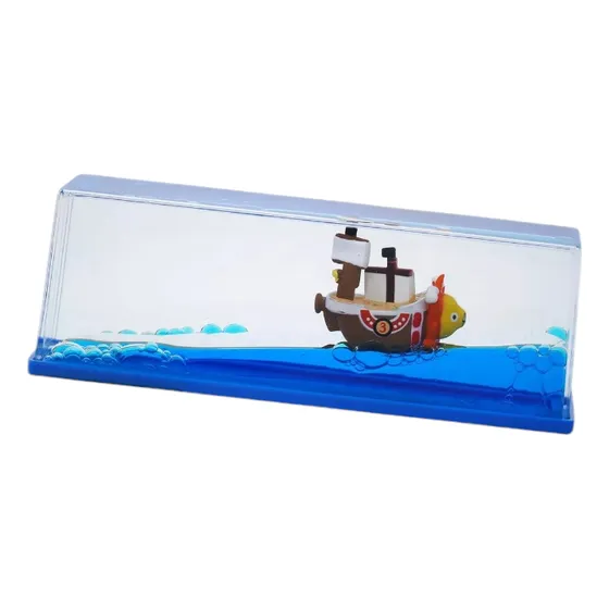 Barco Flotante One Piece En Caja Acrílica Coleccionable