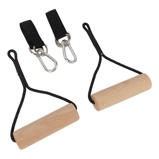Anillos De Gimnasia De Madera Con Mango Para Entrenamiento D