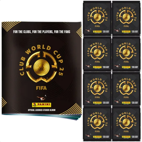 Álbum Mundial Clubes Fifa 2025 + 10 Envelope | 50 Figurinhas