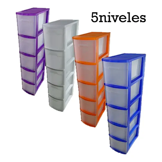 Gavetero Plástico 5 Gavetas Transparente Marca Tutti Hogar