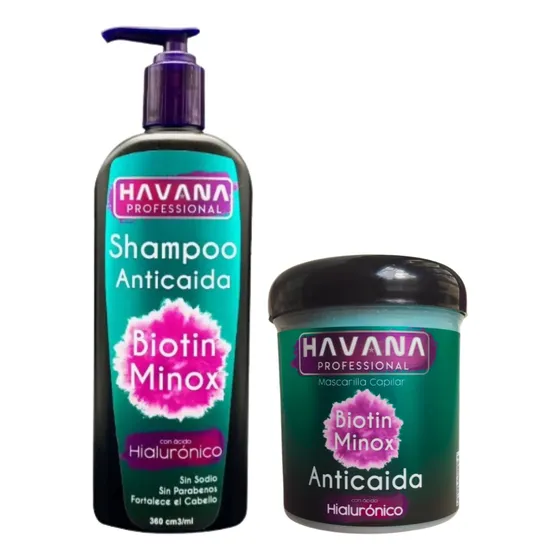 Kit Shampoo + Mascarilla Biotin Anticaida Havana Cosmetics