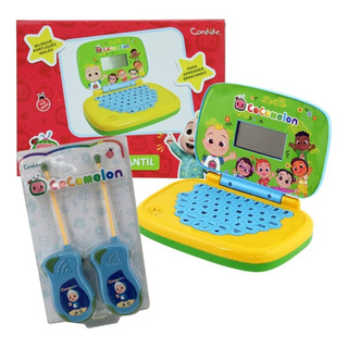 Kit Laptop - Cocomelon BilĂngue + Walkie Talkie - Cocomelon Kit Laptop - Cocomelon BilĂngue + Walkie Talkie - Cocomelon