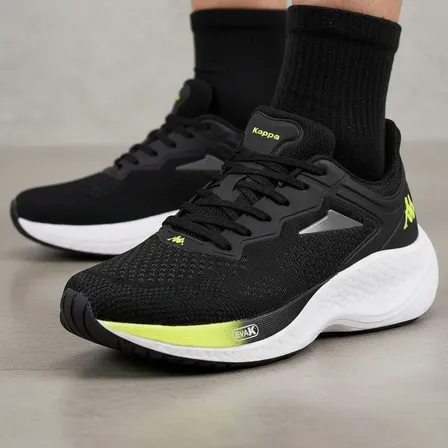 Tênis Kappa Pulse Evo Masculino Feminino Preto-amarelo Limão 41