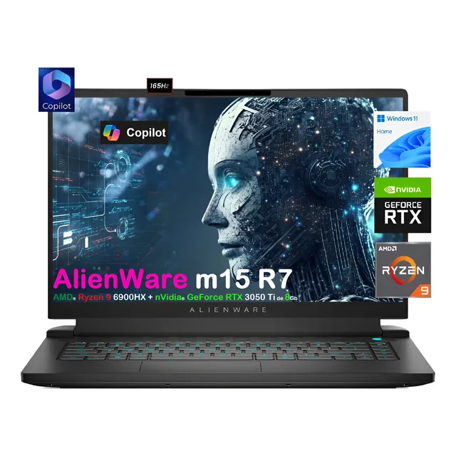 Alienware M15 R7 Ryzen-9 6900hx 40gb 1tb 15.6 Rtx 3070ti 8gb Negro Iman (Reacondicionado)