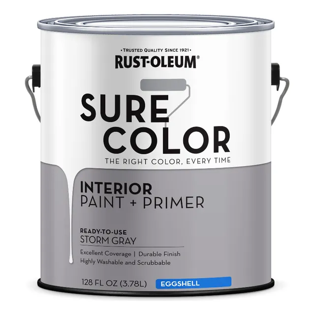 Pintura Látex De Interior Sure Color Rust-oleum 3,78l Storm Gray- Gris Tormenta