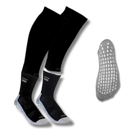 Medias Antideslizantes Sox® + Pantorrillera Futbol Deportiva