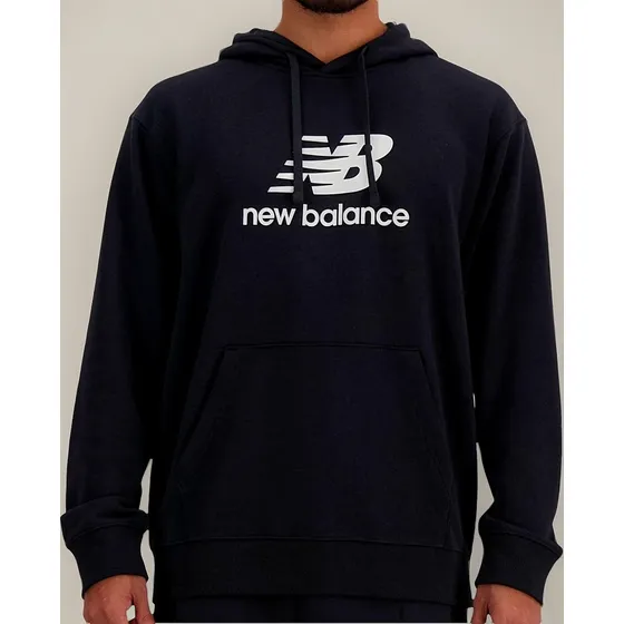 Blusa Canguru Fech New Balance Essentials Original - Preto