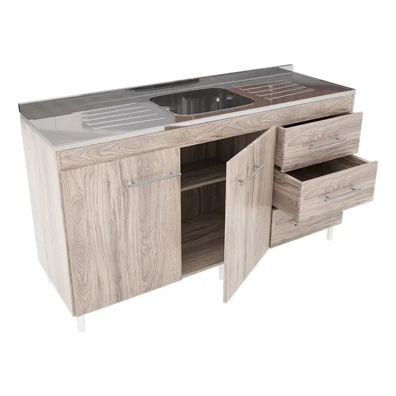 Bajo Mesada Cocina 140 Melamina Muebles Orlandi 