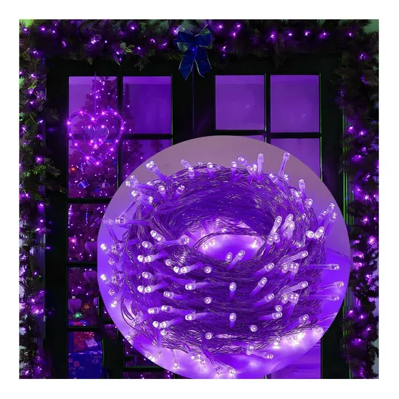 Luces De Navidad Moradas De Fullbell En Interiores, 8 Modos