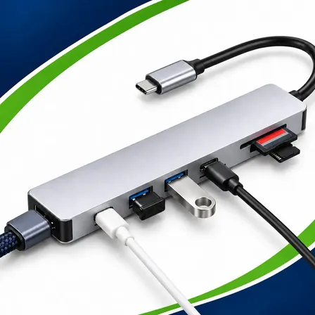 Adaptador Hub 7 Em 1 Multiportas Usb C Adaptador Hdmi 4k Pd De Carregamento 7 Portas Prateado Compatível Macbook Air Windows