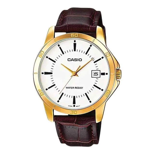 Casio Mtpv004gl7a Reloj De Un Tamaño, Marrón/blanco, 5a0en