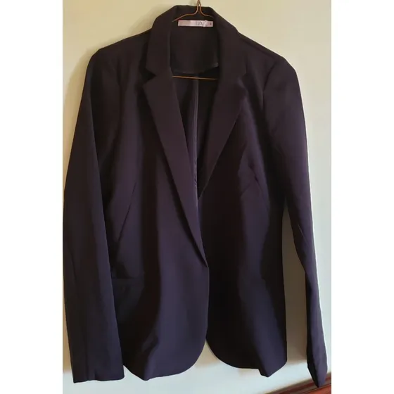 Moderno Blazer/chaqueta  Negra Poliéster Talla S