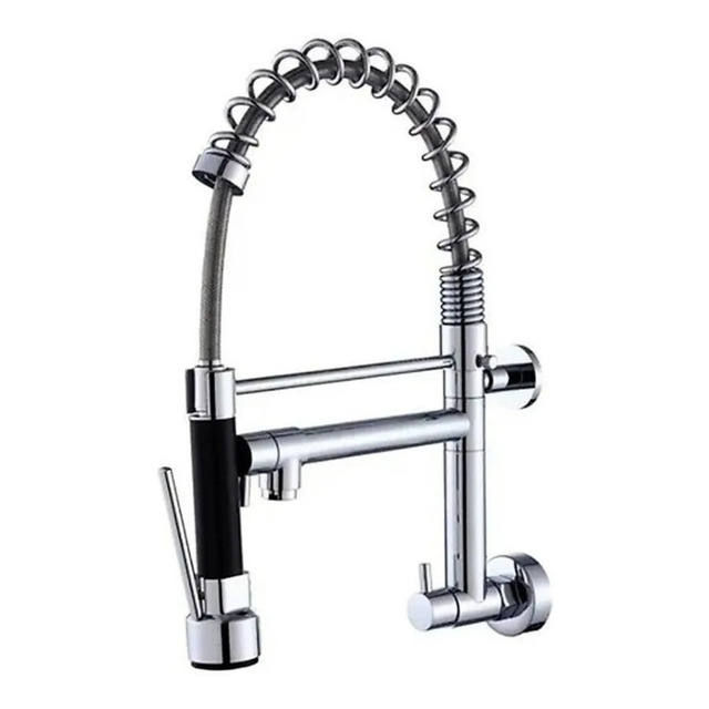 Torneira Cozinha Gourmet Monocomando De Parede Acabamento Brilhante Cor Prateado Torneira Cozinha Gourmet Monocomando De Parede Acabamento Brilhante Cor Prateado
