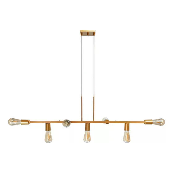 Lustre Pendente Dourado Jabuticaba Globo 7 Lâmp. C/até 1,5mt