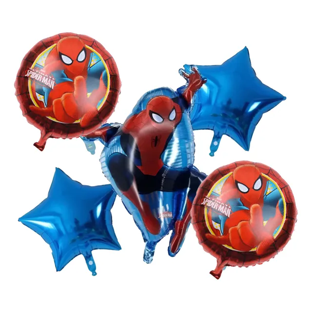 Set De Globos Hombre Araña - Spiderman - X 5 U. - Cumpleaños