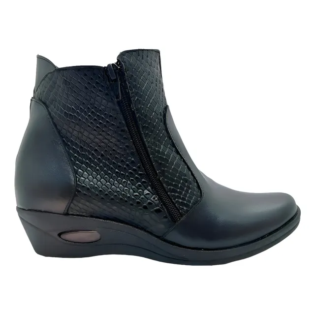 Bota Botineta Gran Confort Cuero Vacuno C/aire Acolchadas