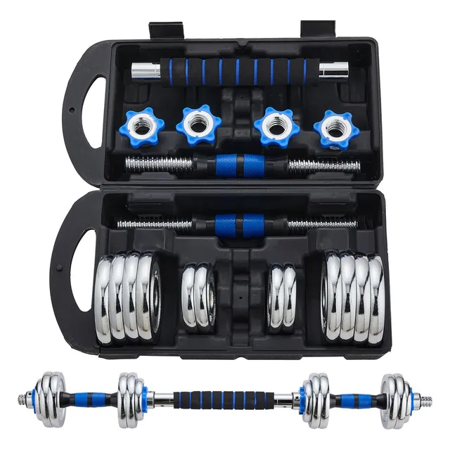 Vitime DDYL-15KG Kit De Mancuernas, Barra Con Pesas Para Gimnasio De 15 Kg