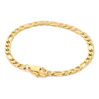 Pulsera Figaro 4mm Pulso Oro Laminado 18k Regalo Hombre Kz Pulsera Figaro 4mm Pulso Oro Laminado 18k Regalo Hombre Kz