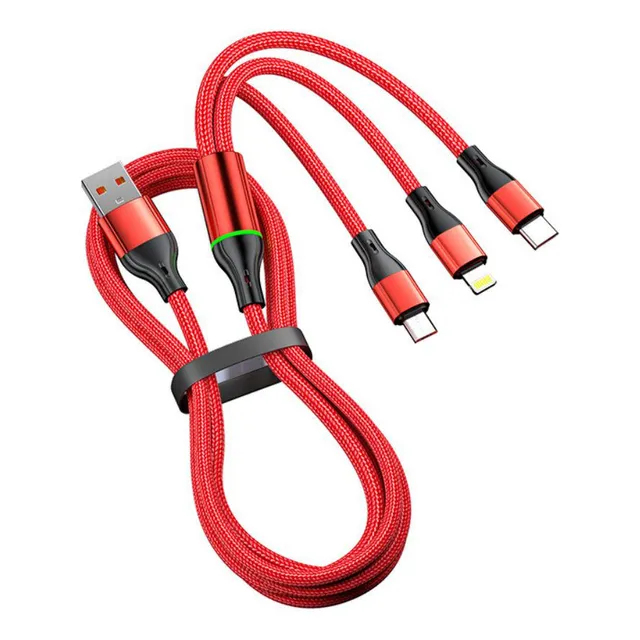 Cable De Carga Rápida Con Cargador Usb Múltiple 3 En 1