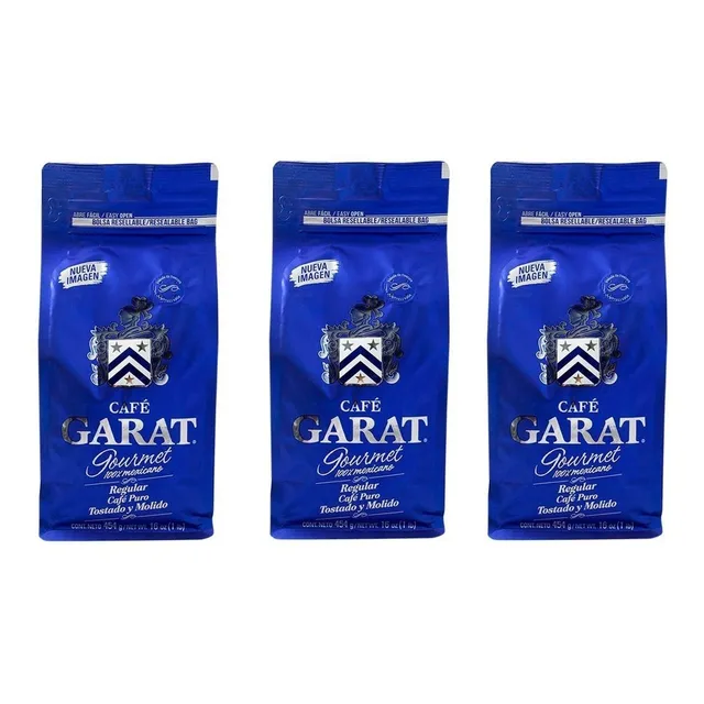 3 Bolsas Café Gourmet Garat Regular Molido Tostado 1.1 Kg
