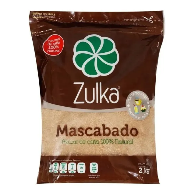 Azucar Mascabado 2 Kg Zulka Miel De Caña 100% Natural