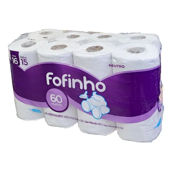 Papel Higienico 16 Rolos - Rolos Com 60 Metros Cada 16 X 60m