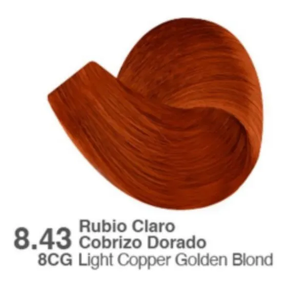 Tinte Colortech Con Peroxido De 20 Vol 135 Ml 8.43 Rubio Claro Cobrizo Dorado